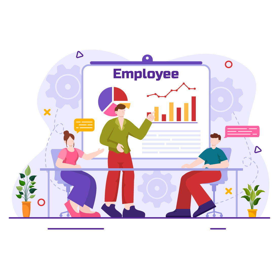 12 Employee Business Illustration cover image.