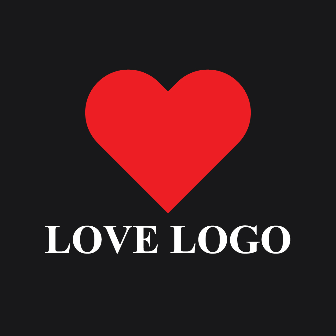 Simple Love Logo Template Design cover image.