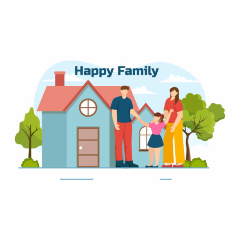 12 Happy Family Illustration cover image.