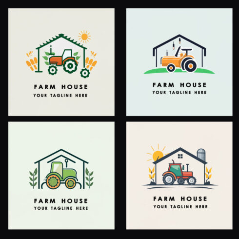Farm House - Logo Design Template Total = 04 cover image.
