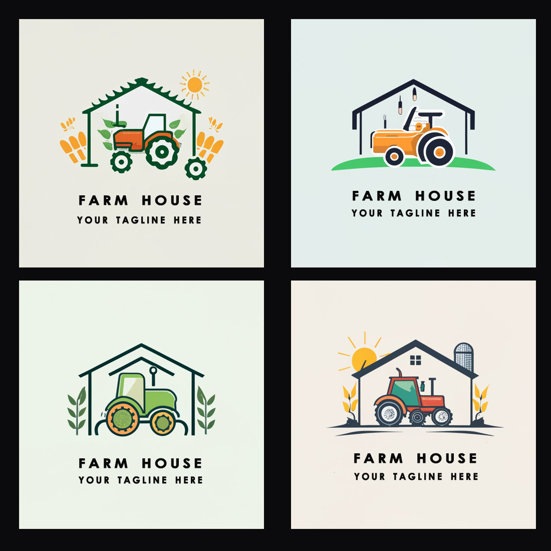 Farm House - Logo Design Template Total = 04 preview image.