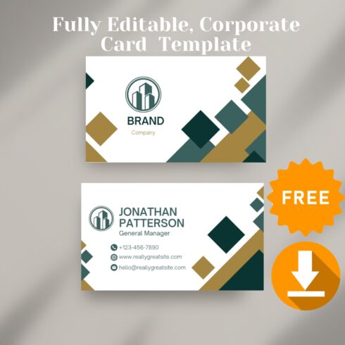 Free Modern Corporate Card Template cover image.