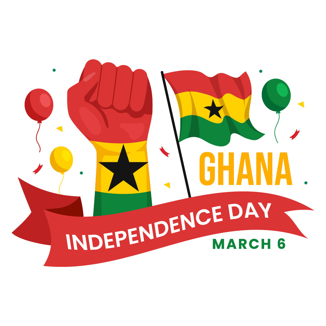 13 Ghana Independence Day Illustration preview image.