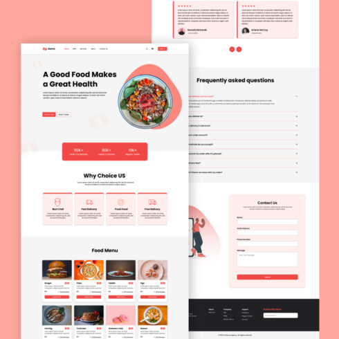 Food Delivery Landing Page Design cover image.