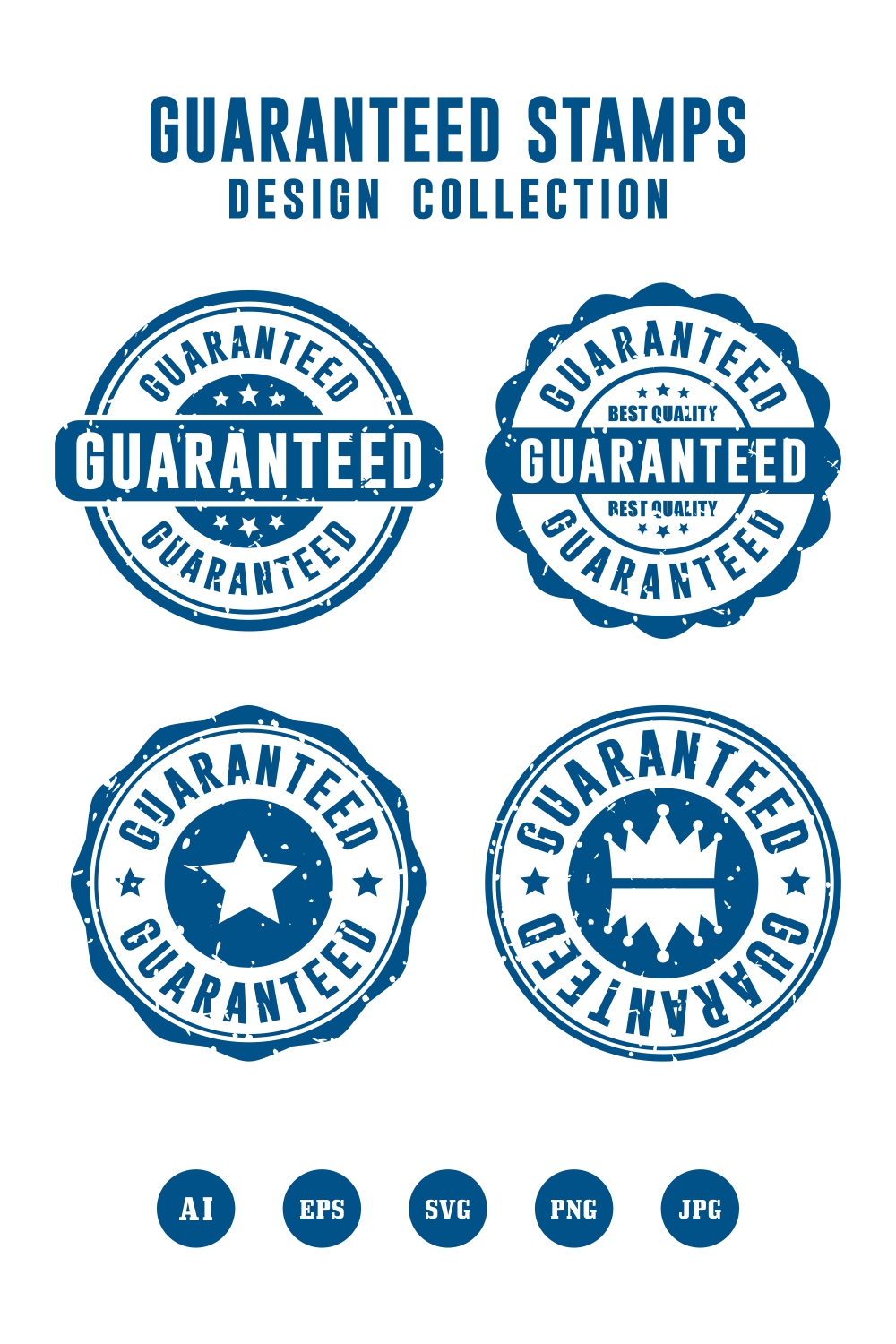 Guaranteed stamps vector design collection - $4 pinterest preview image.