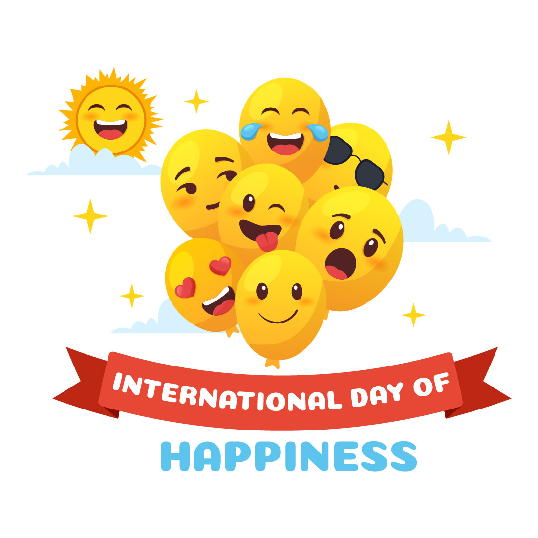 12 World Happiness Day Illustration preview image.