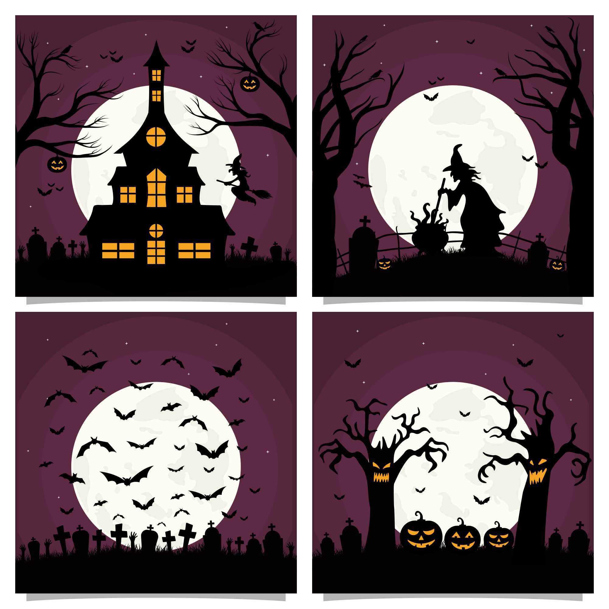 set Happy Halloween background design collection - $4 cover image.