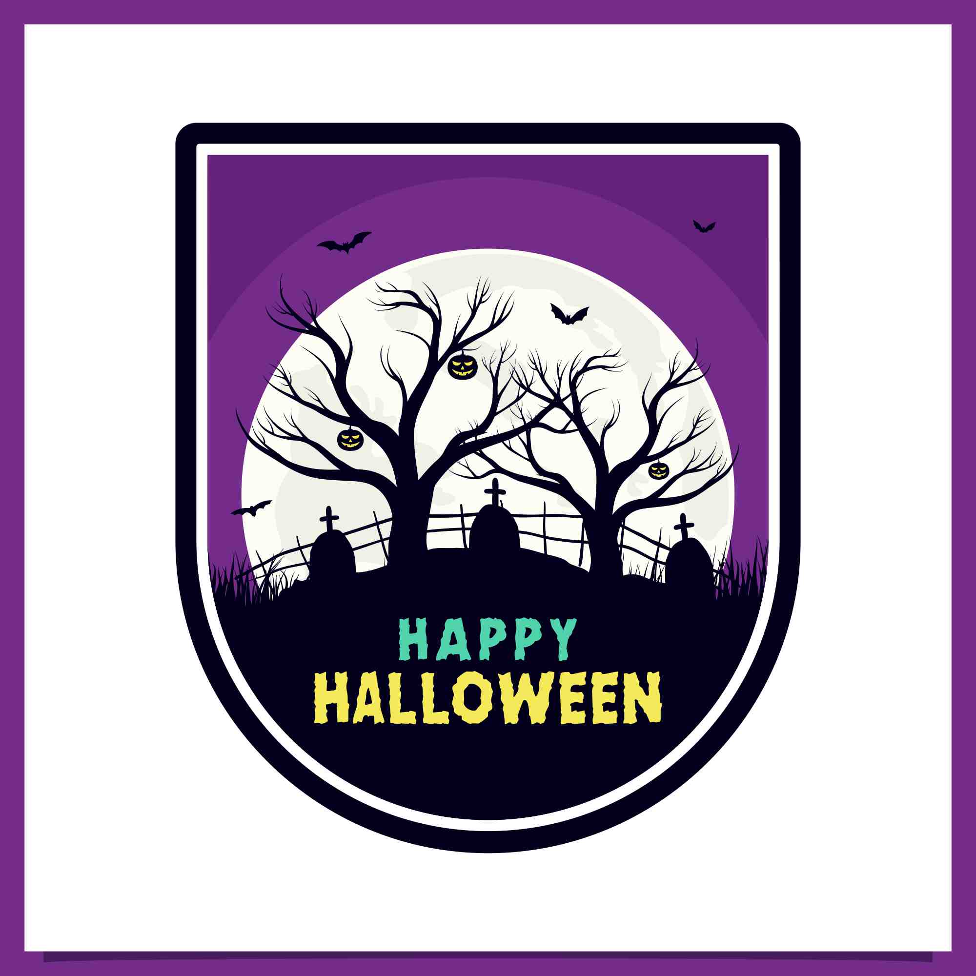 happy halloween badge design collection 2 985