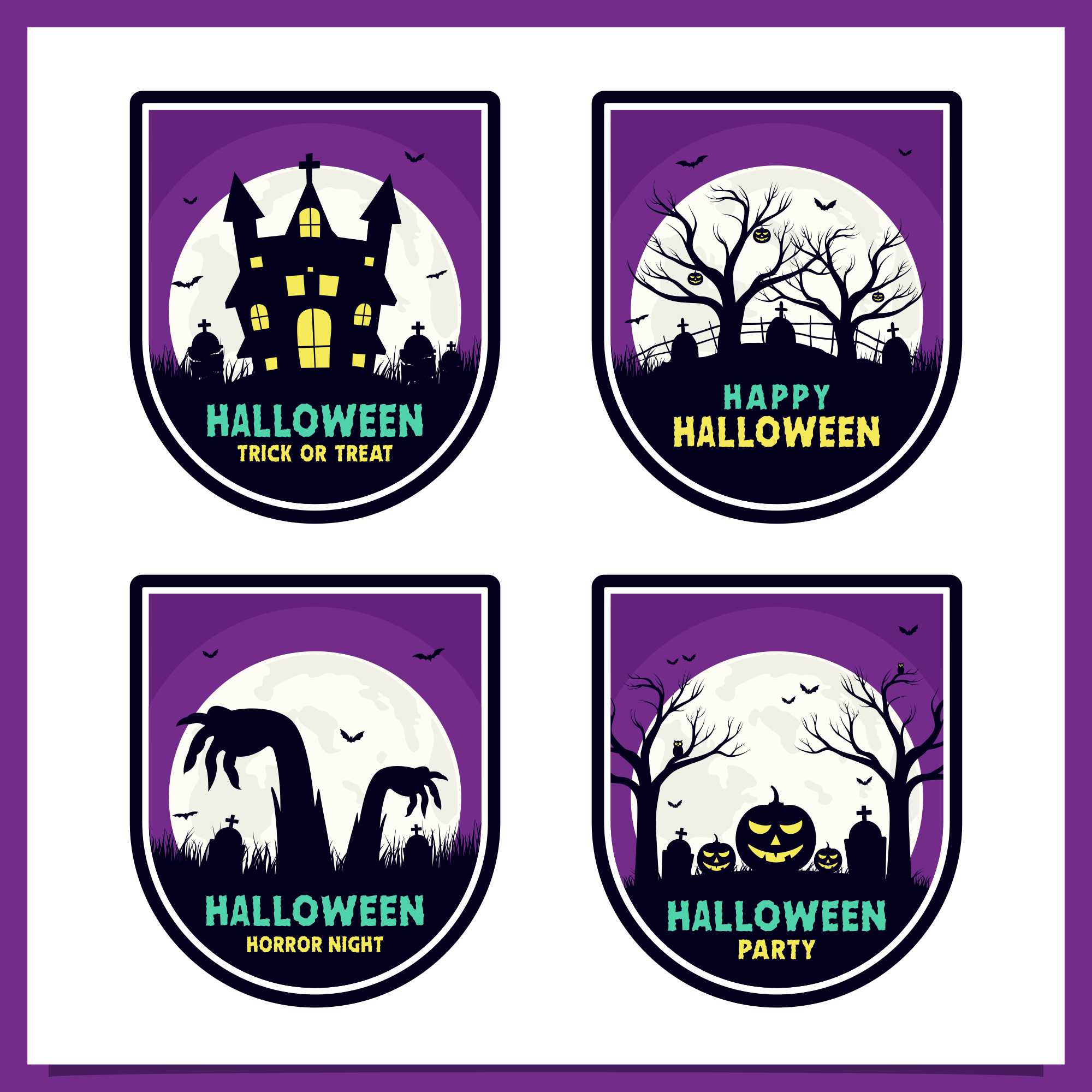 set Happy halloween badge design collection - $4 cover image.