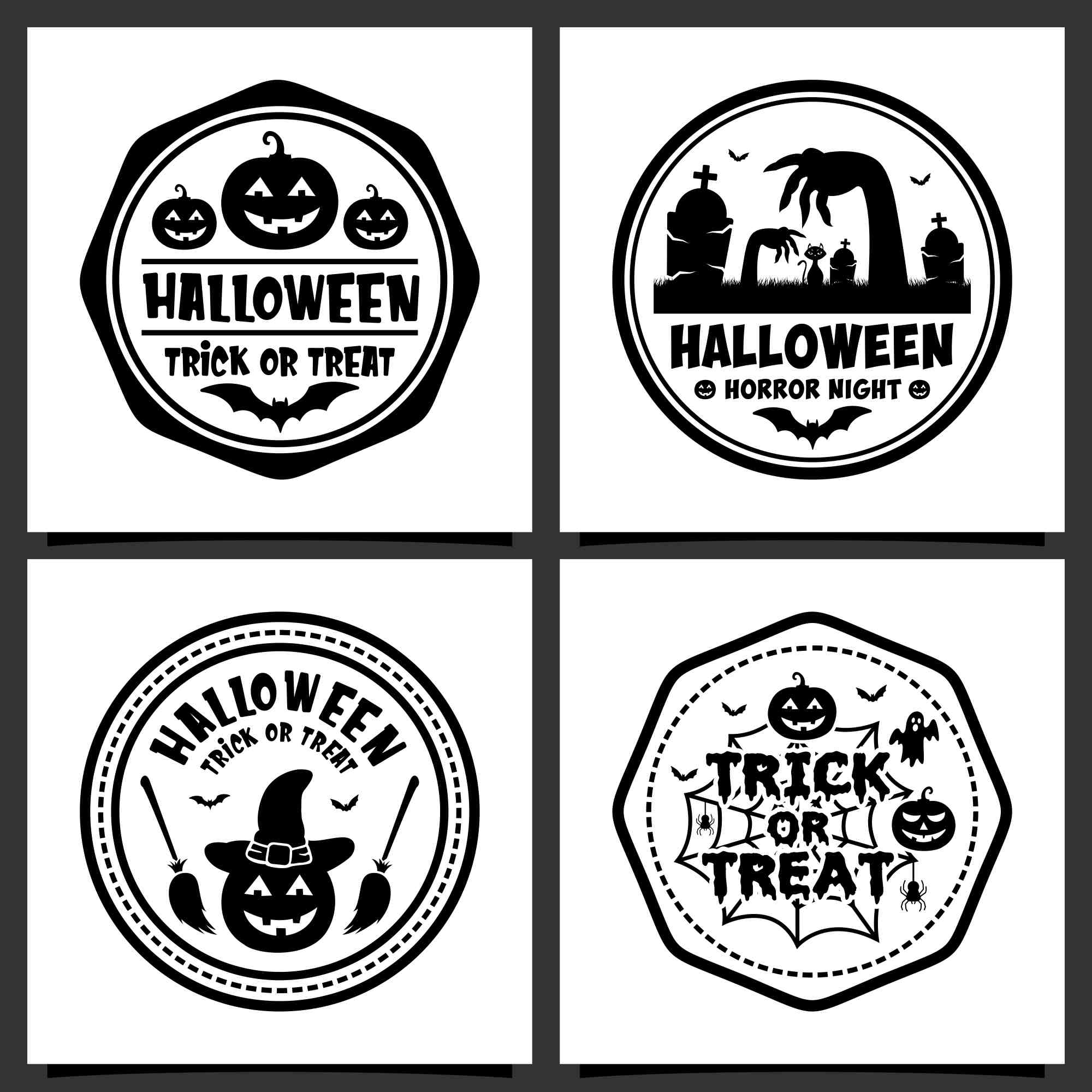 happy halloween vector silhouette collection 3 201