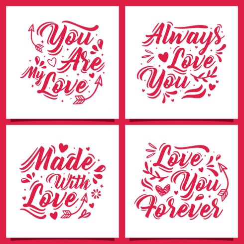 Set Happy valentine day letteing design collection - $4 cover image.