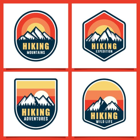 Set Hiking Adventure Wild Life logo collection - $4 cover image.