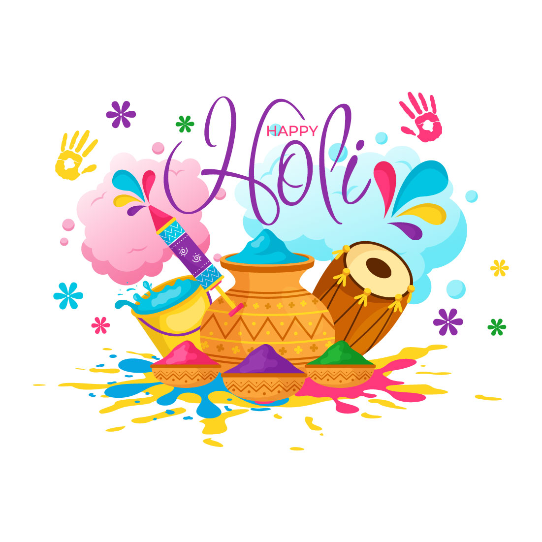 13 Happy Holi Festival Illustration preview image.