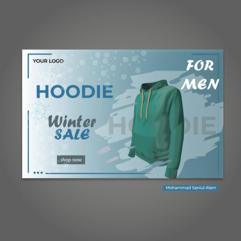 Hoodie template design cover image.