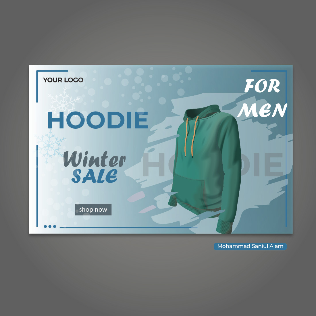 Hoodie template design preview image.