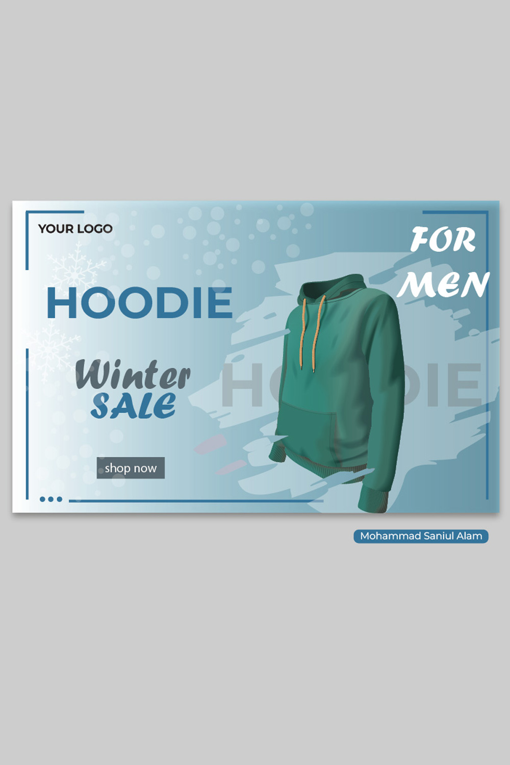 Hoodie template design pinterest preview image.