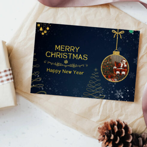Christmas Card Template | Editable Photo Christmas Card Template Arch Christmas Card Boho Holiday Card Minimalist Christmas Card Editable Printable Template Download | Merry Christmas | Editable Template cover image.