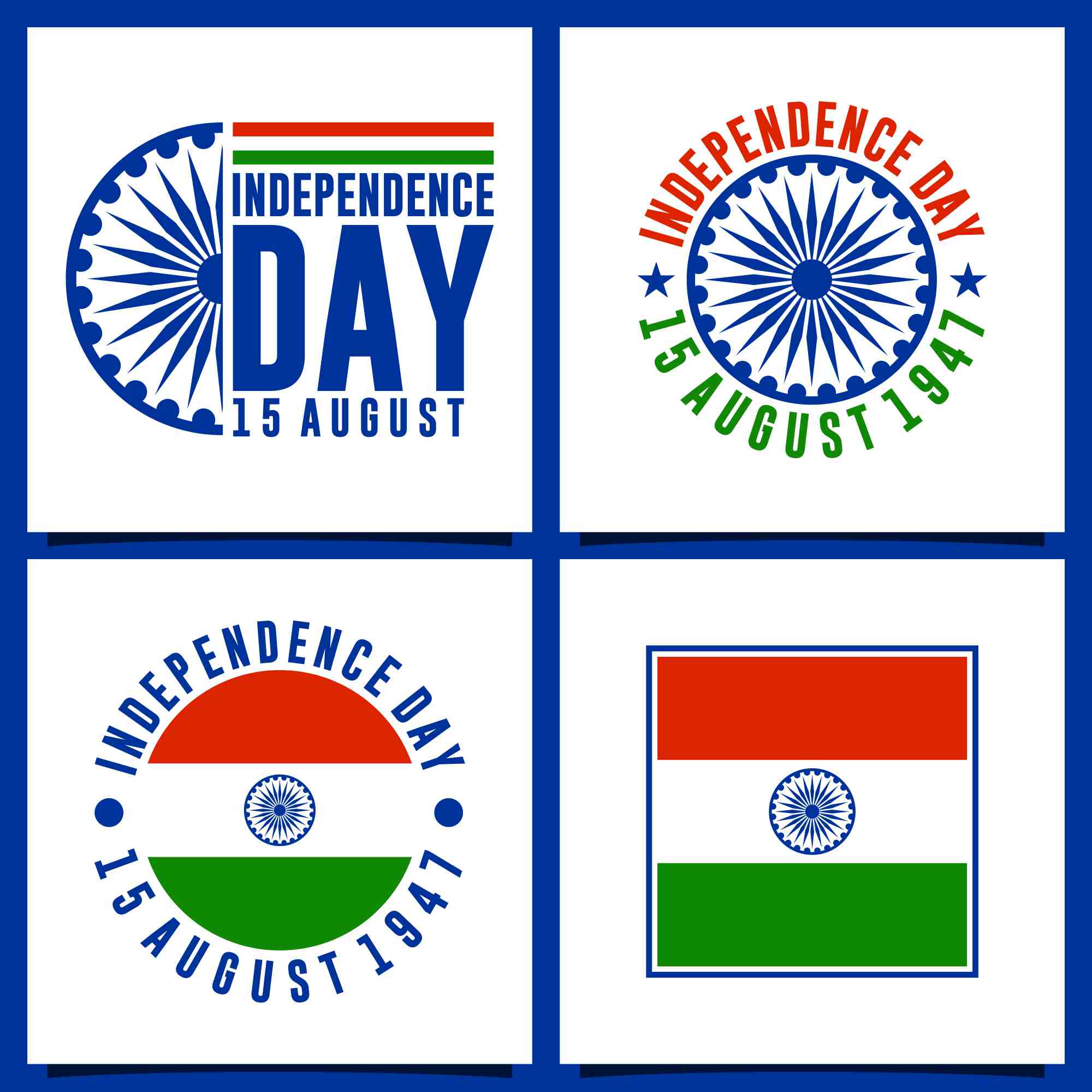 independence day india 15 august badge stamps 2 343