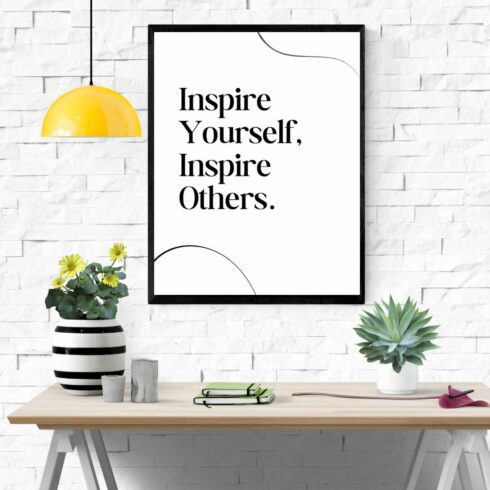 Home Office Prints | Inspire Yourself Inspire Other Wall Art Printable | Motivational Print | Positive Quote Print | Inspiring Poster | Instant Download cover image.