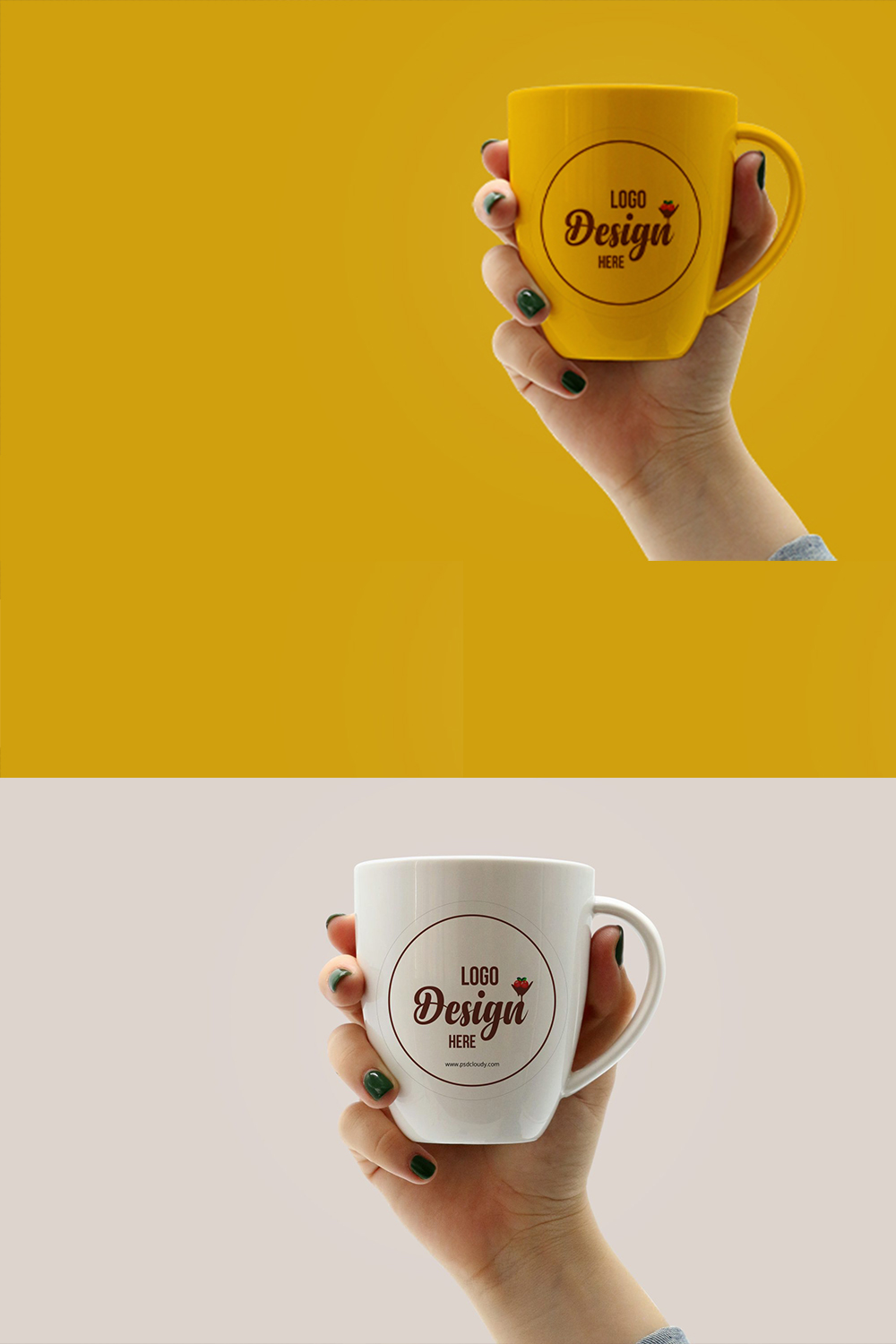 Coffee Cup Logo Mockup pinterest preview image.
