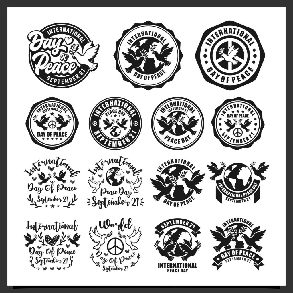 15 International day peace design logo collection - $8 - MasterBundles