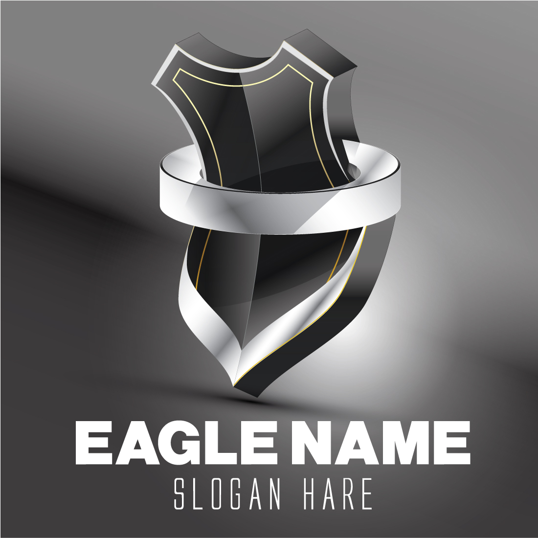 isolated shield 3D vector design Create your own text on ribbon preview image.