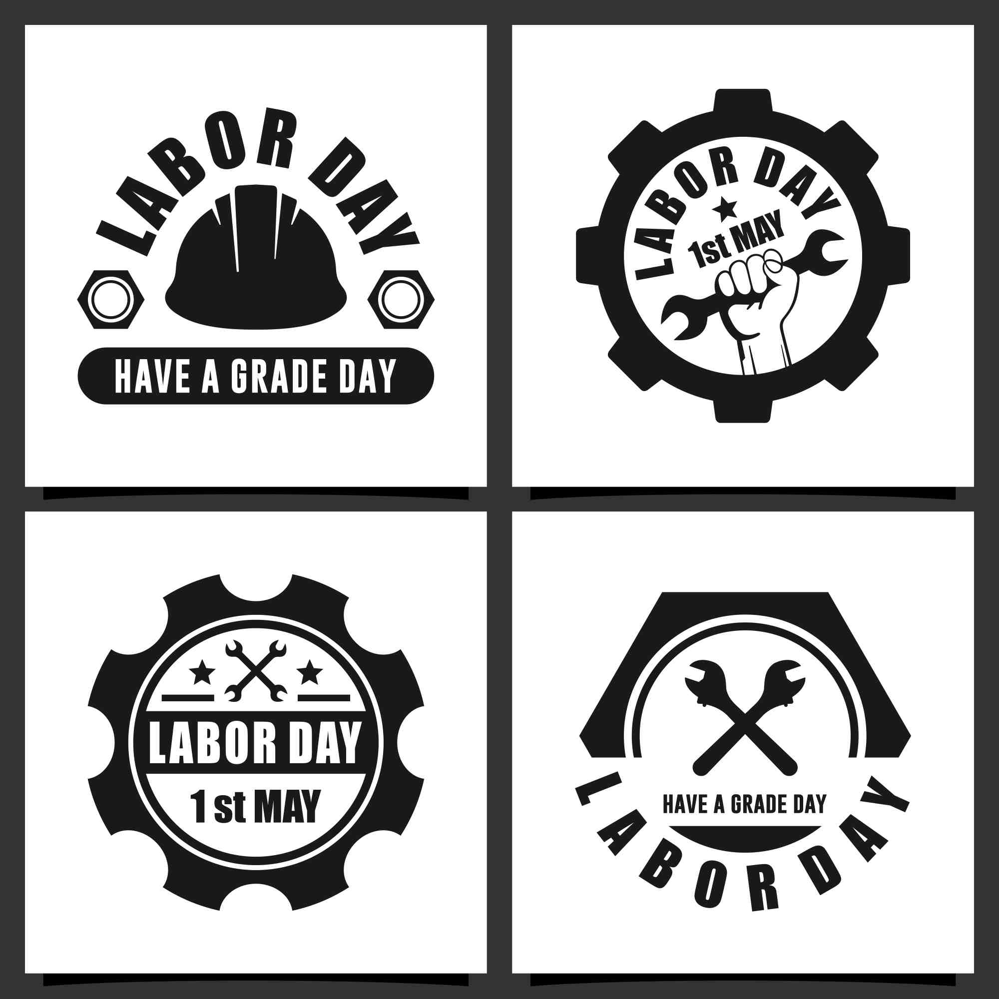 17 Labor Day badge stamps logo design - $6 preview image.