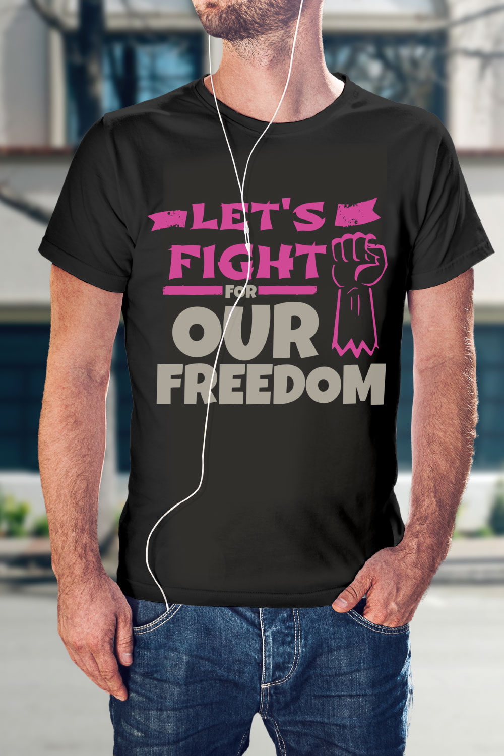 Let's Fight For Our Freedom T Shirt Design pinterest preview image.