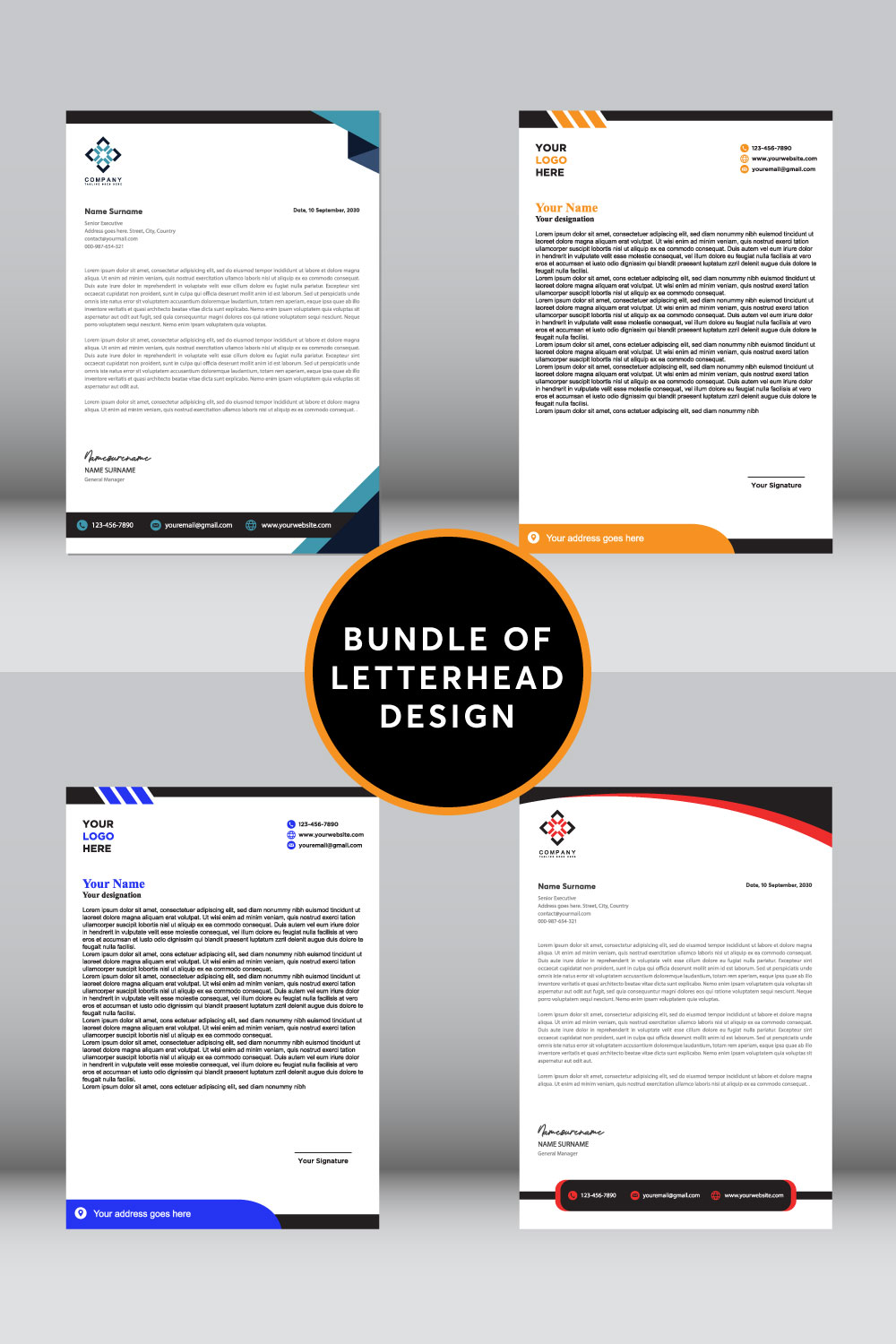 Bundle of Letter Heads pinterest preview image.