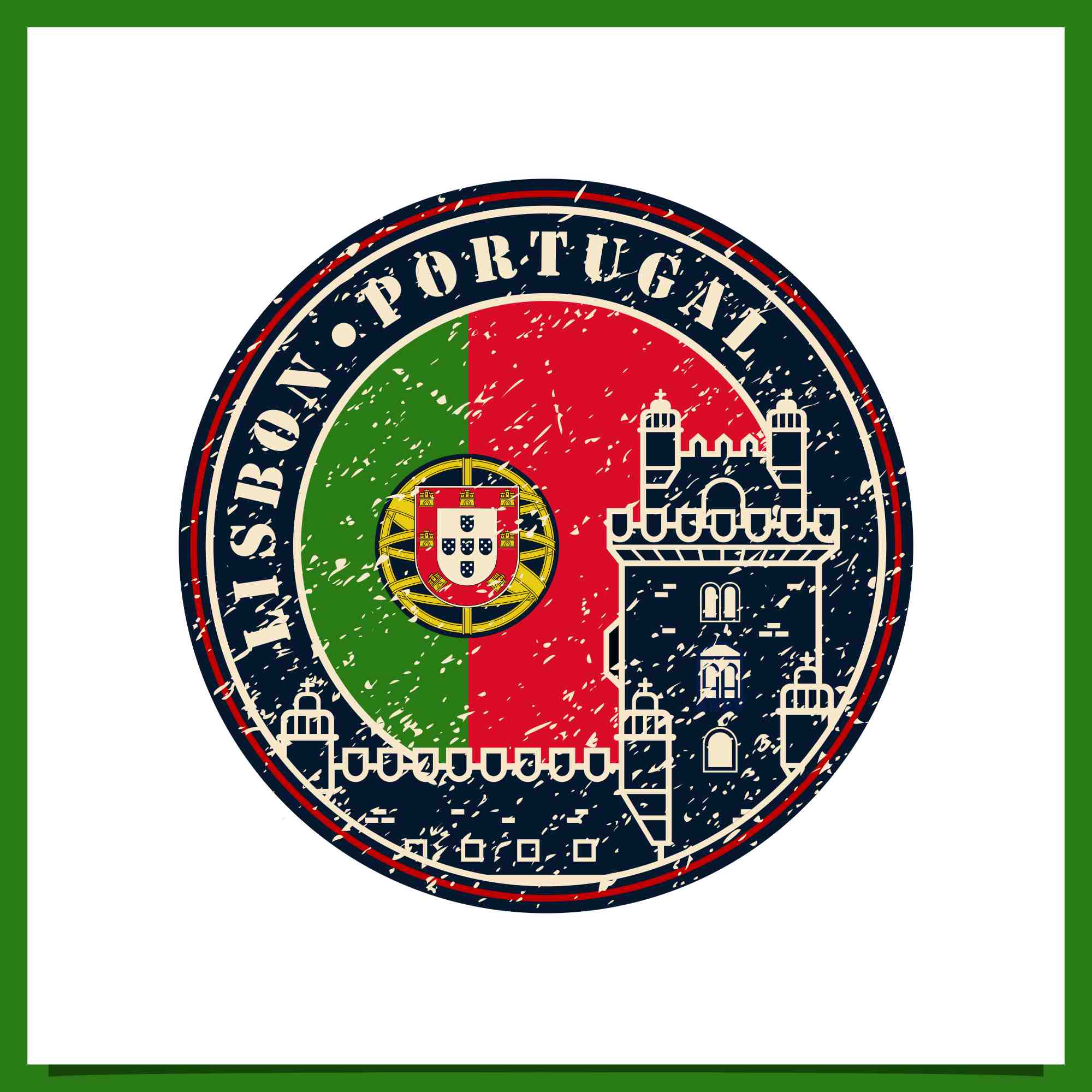 Lisbon portugal vector logo design collection - $4 preview image.