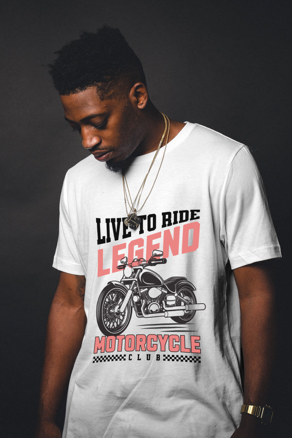 Live To Ride Legend Motorcycle Club T Shirt Design pinterest preview image.