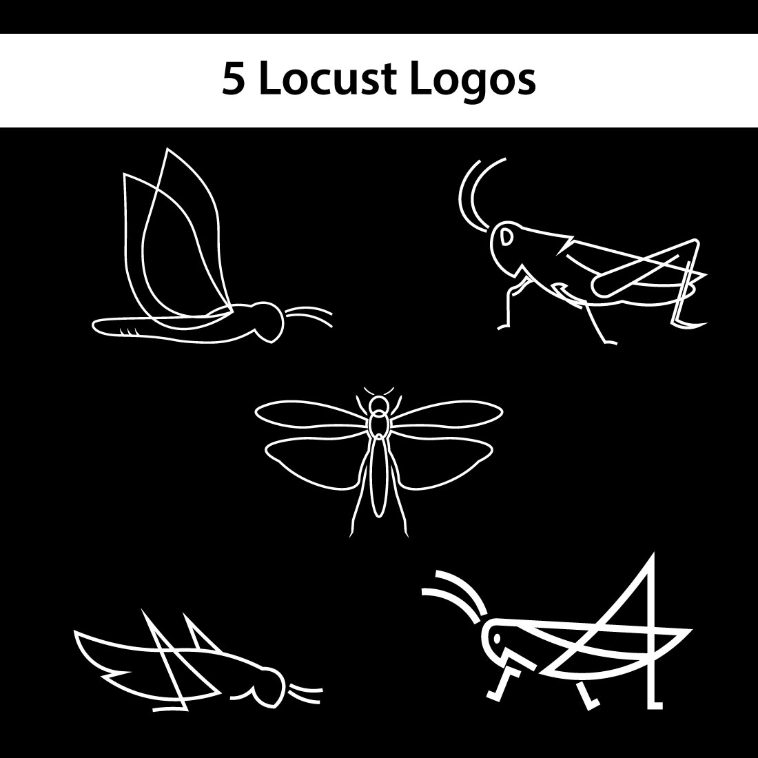 5 Locust Logos preview image.