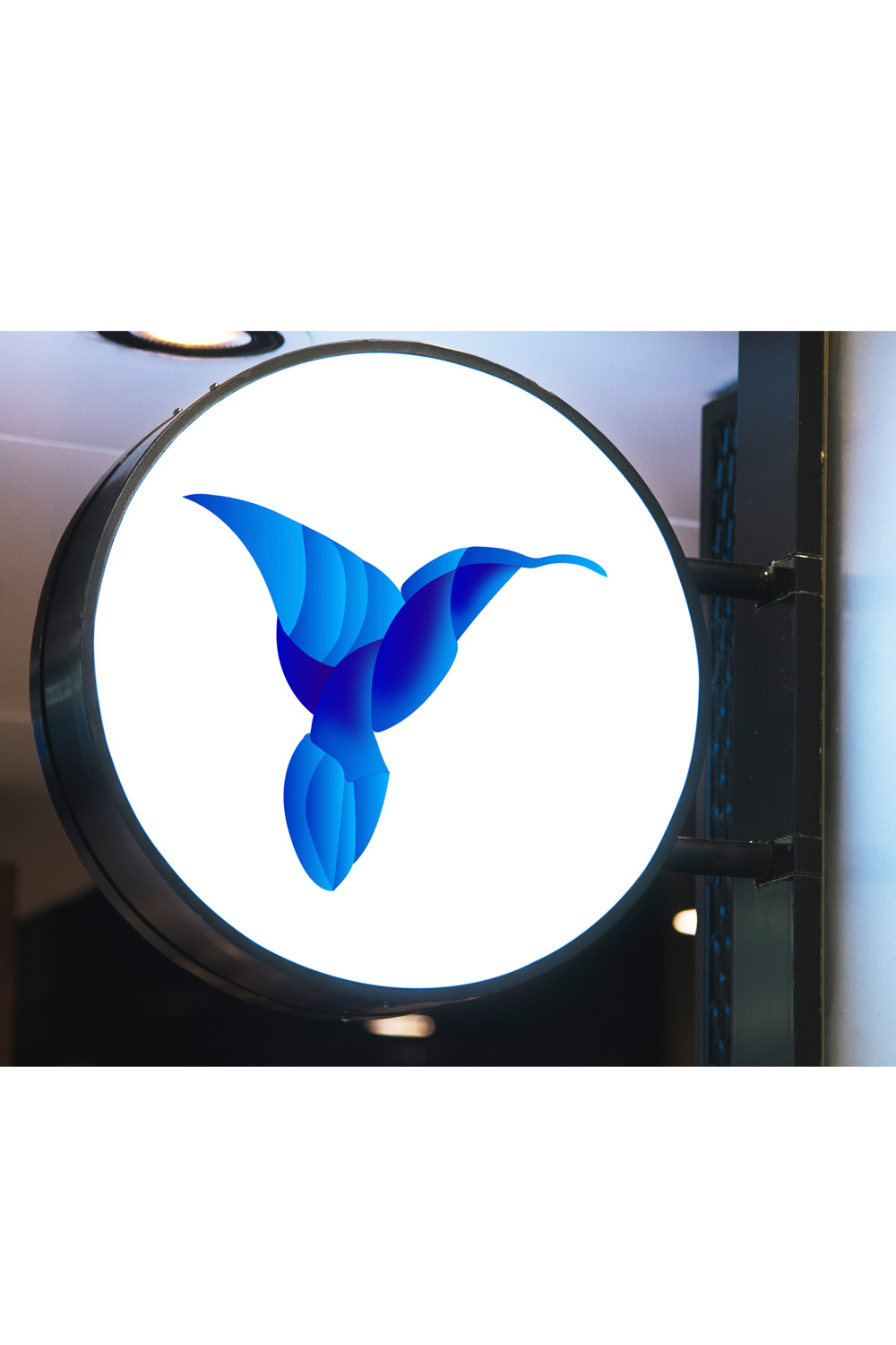 Bird logo design with gradient blue color pinterest preview image.