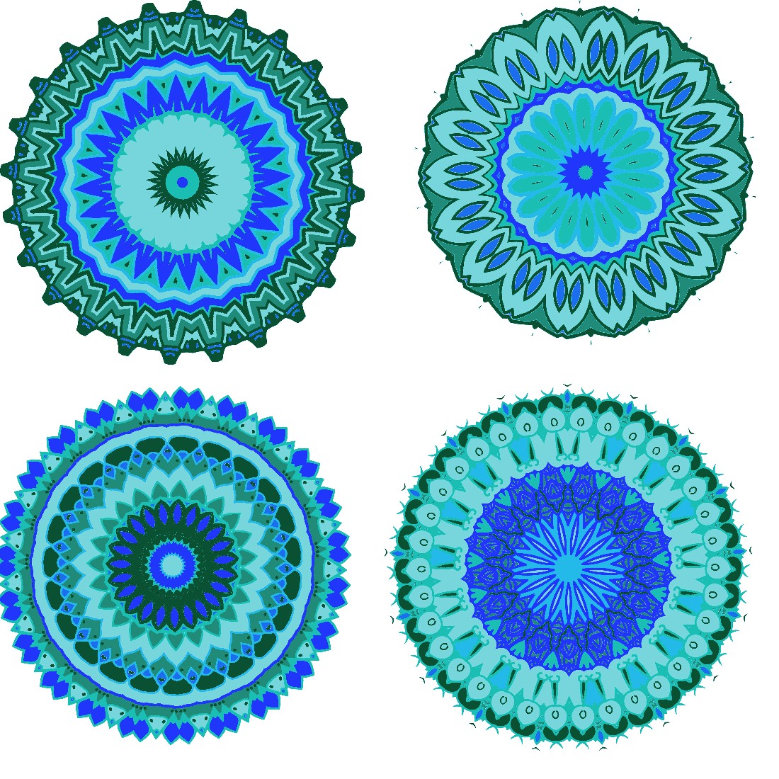 Seafoam Mandala Sticker Set of 12 preview image.