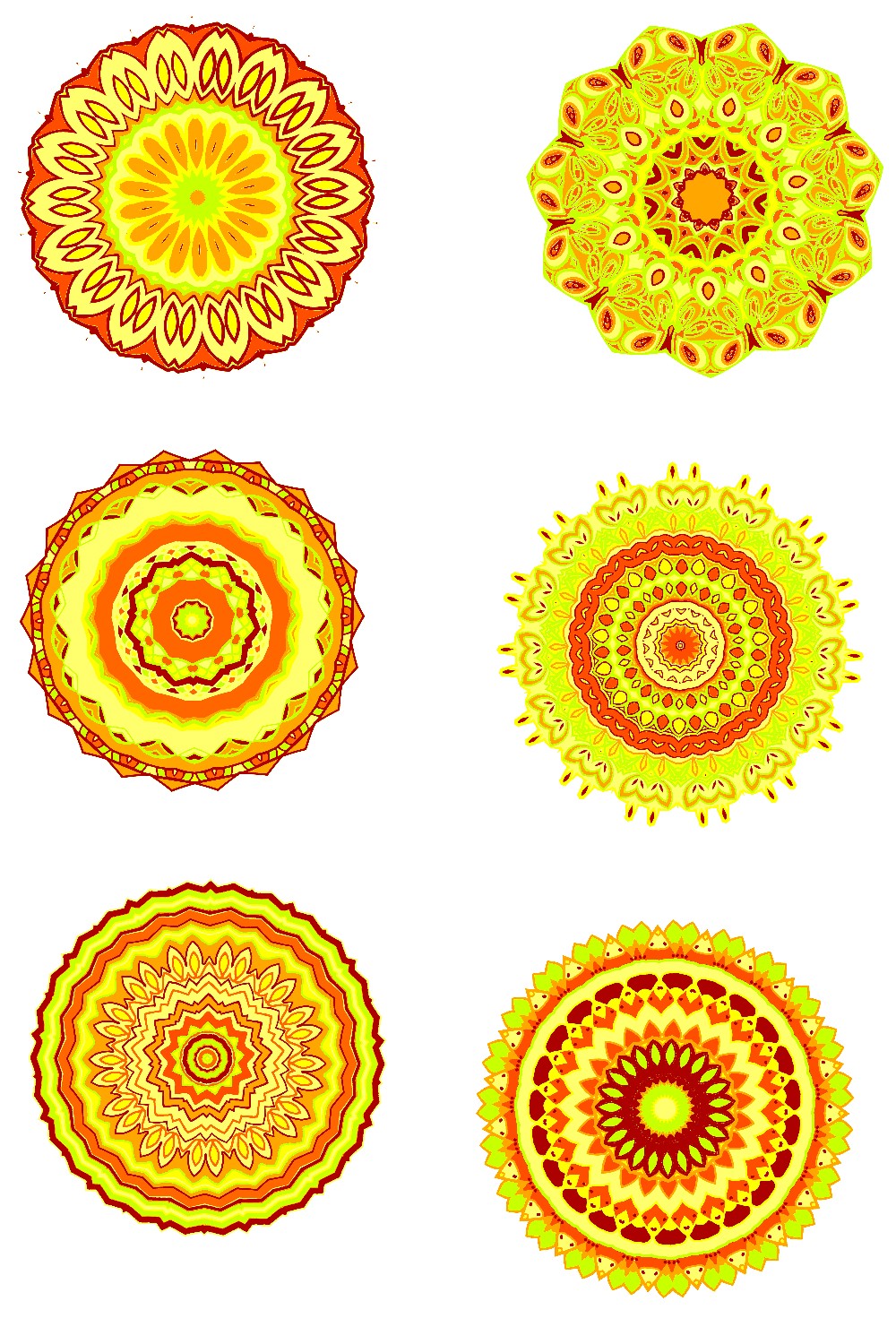 Sunny Mandala Sticker Set of 12 pinterest preview image.