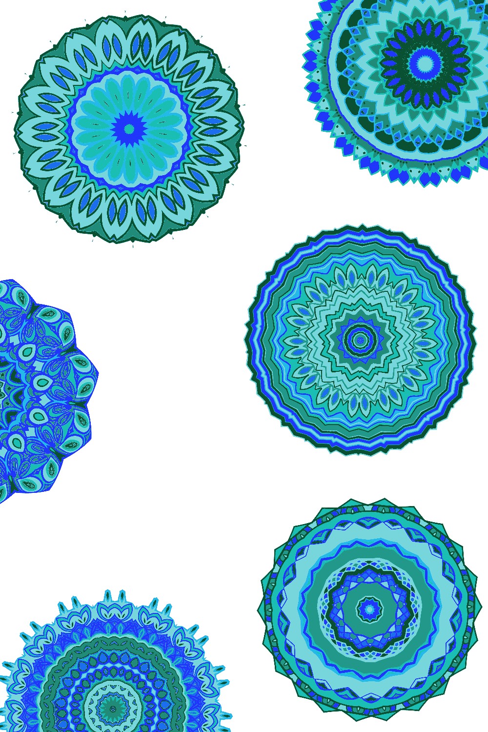 Seafoam Mandala Sticker Set of 12 pinterest preview image.