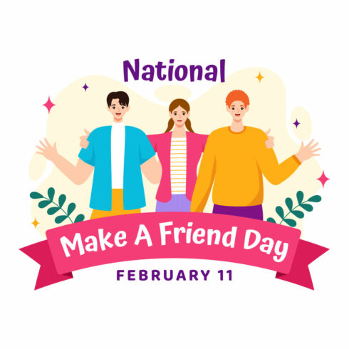 12 National Make a Friend Day Illustration cover image.