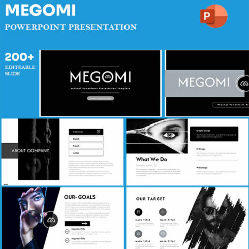 Megomi PowerPoint Presentation Template cover image.