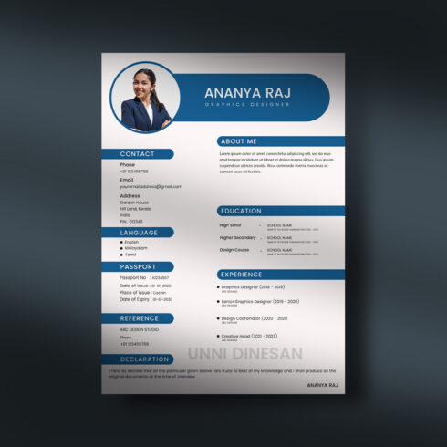 CV Resume Template cover image.