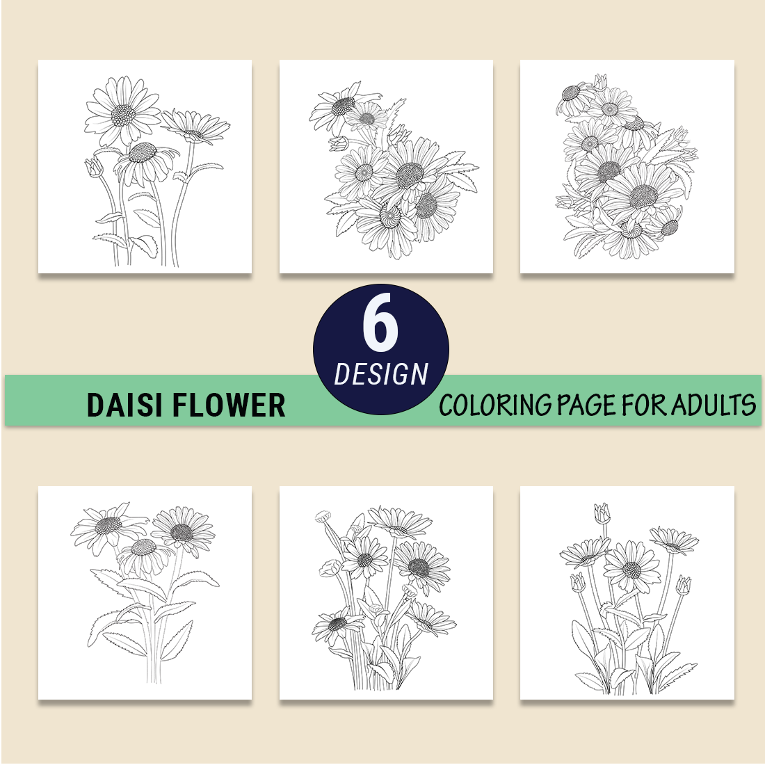 Daisy flower coloring pages, daisy flower bouquet tattoo, small daisy tattoo, elegant minimalist daisy tattoo preview image.
