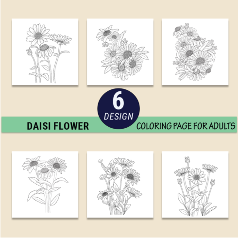 Daisy flower coloring pages, daisy flower bouquet tattoo, small daisy tattoo, elegant minimalist daisy tattoo cover image.