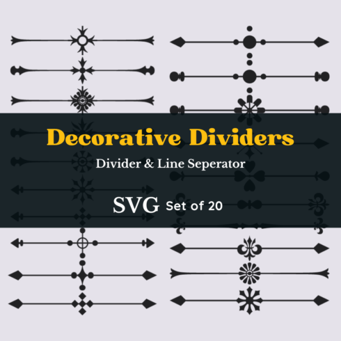 Set of 20 Simple Decorative Divider Thin Lline Page Seperator cover image.