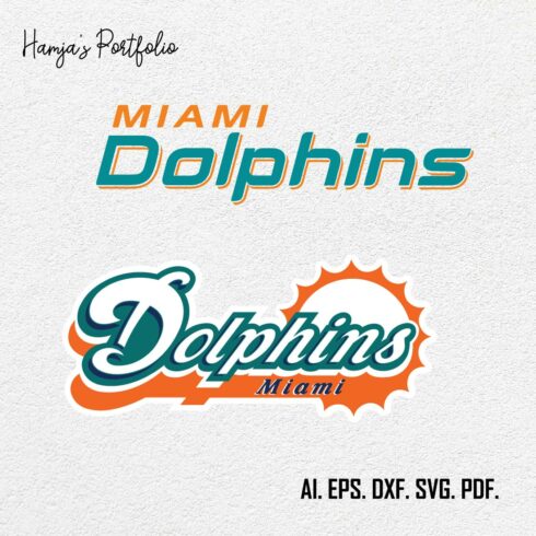 Miami Dolphinns Football SVG ll Sport vector logo set cover image.