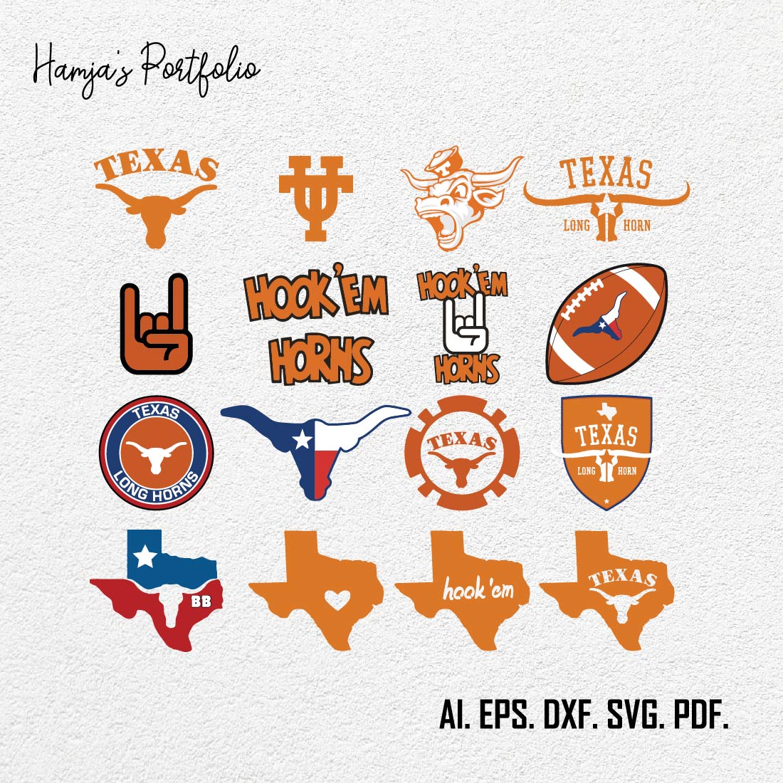 Texas Longhorns Logo SVG, Football Team SVG ll Sport vector logo design cover image.