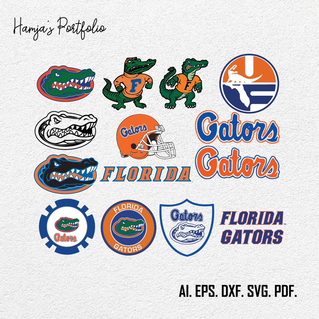 Florida Gators SVG Set ll sport vector logo set preview image.