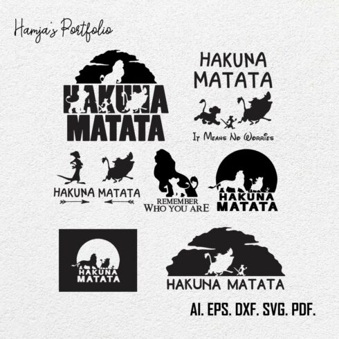 Hakuna Matata Svg Bundle, Hakuna Matata Svg, Family Trip Svg, Hakuna Matata, Lion King Simba Svg, Hakuna Matata Png, Mouse Family Svg, Animal, Hakuna Matata Lion King Vector Set cover image.
