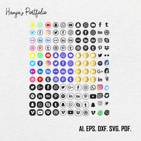 Social Media Icons SVG Bundle | Icon Logos | Facebook | Instagram | Pinterest | YouTube | Twitter | Linkedin | TikTok | Telegram cover image.