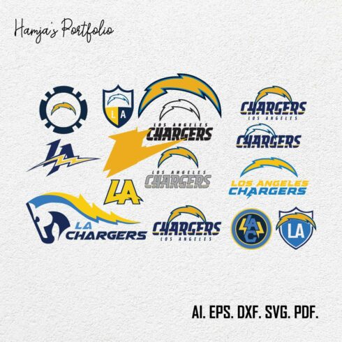 Los Angeles Chargerrs Football SVG PNG Bundle, svg Sports files, Svg For Cricut, Clipart, Football Cut File, Layered SVG For Cricut File cover image.