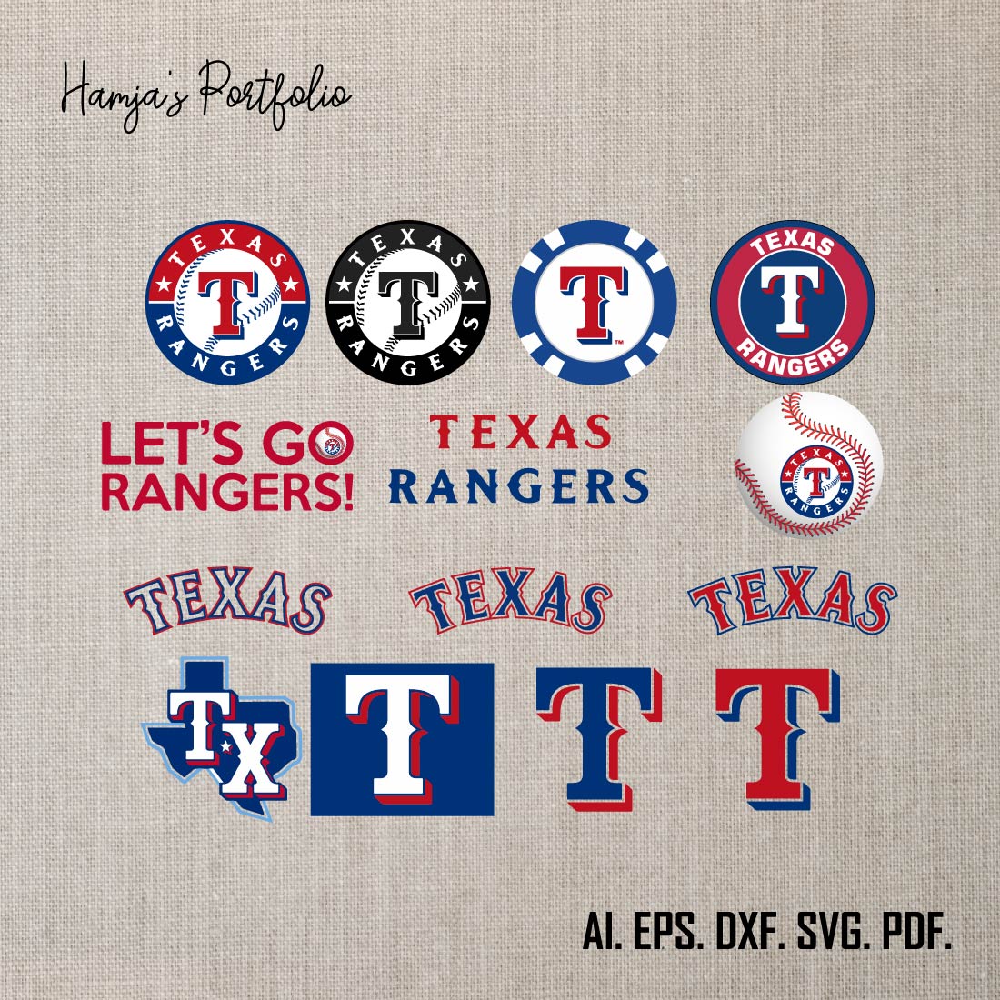 Texas Rangers Logo SVG ,Football Team SVG ll Sport vector logo design preview image.