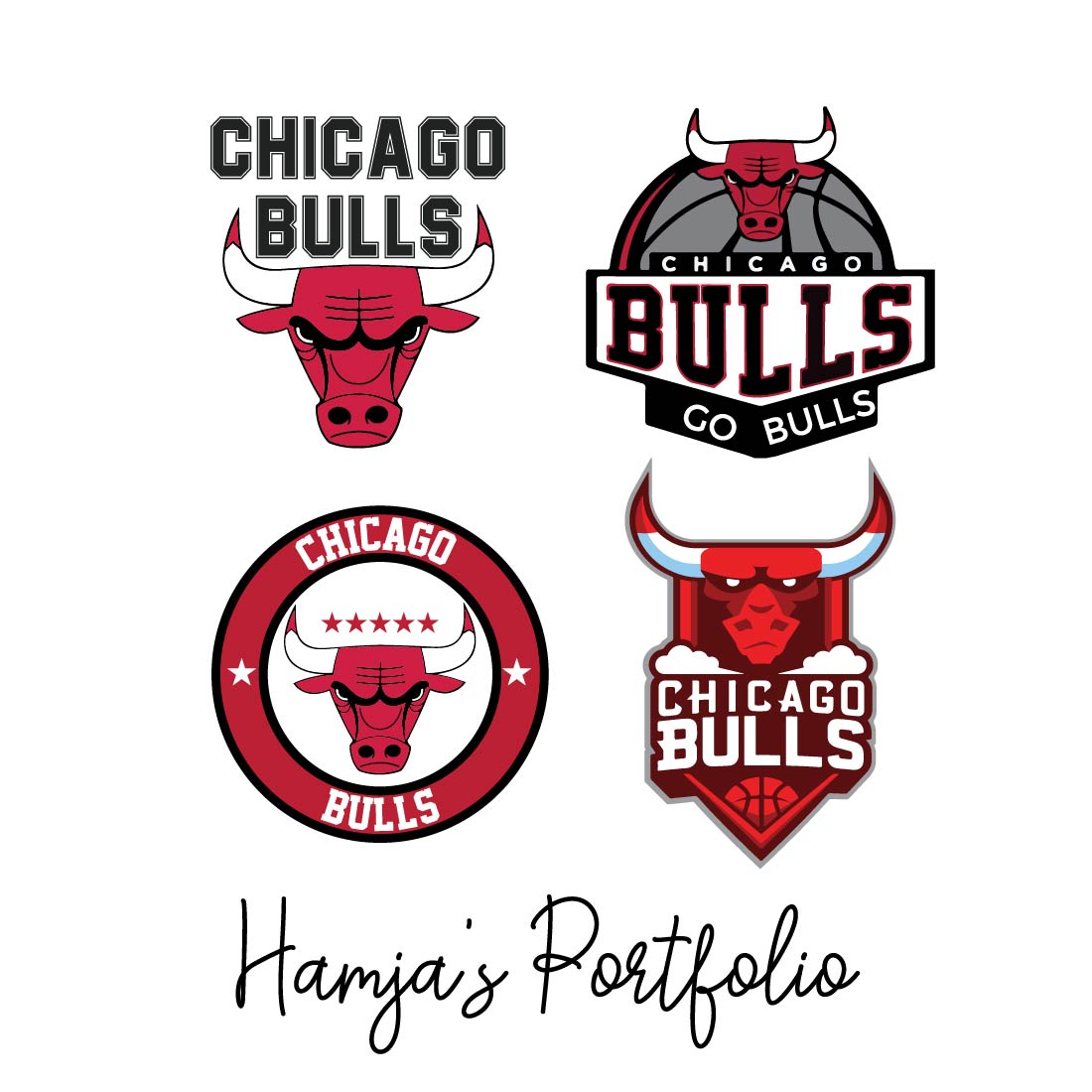 Chicago Bulls Logo Vector Set preview image.